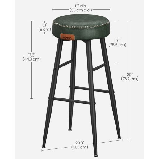 VASAGLE Echo Kollekció ULBC090C01 Bárszékek, 2 darabos szett, Konyhai Székek, Reggeliző