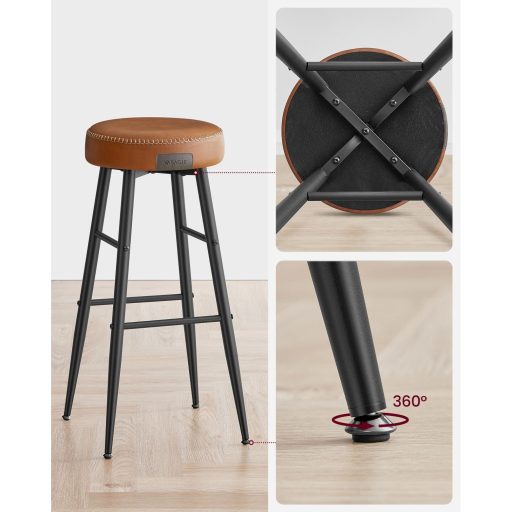 VASAGLE Echo Kollekció ULBC090K01 Bárszékek, 2 darabos szett, Konyhai székek, Reggeliző