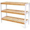 SONGMICS 3 szintes bambusz cipőtartó, állvány rendező, tároló polc, 70 x 26 x 55 cm (Sz x Mé