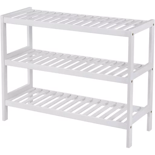 SONGMICS Bambusz Cipőtartó, 3 szintes tárolópolc, 70 x 26 x 55 cm (Sz x Mé x Ma), ideális