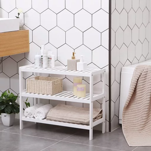 SONGMICS Bambusz Cipőtartó, 3 szintes tárolópolc, 70 x 26 x 55 cm (Sz x Mé x Ma), ideális