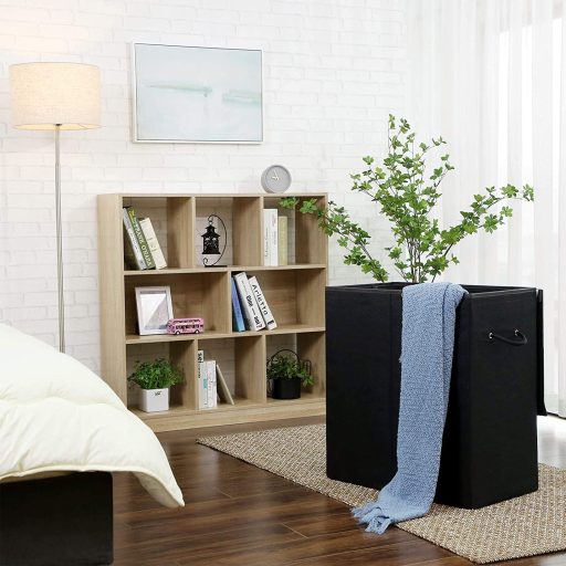 SONGMICS 142L szennyestartó, lenvászon anyagú szennyestartó kosár, osztott ruháskosár