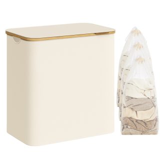 SONGMICS szennyestartó fedéllel, 3 rekeszes nagy szennyestartó, 52,8 gallon (150L), kivehető