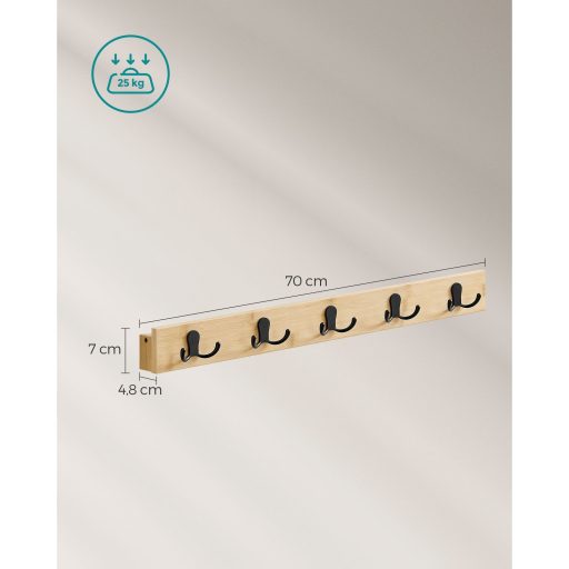 SONGMICS Fali Ruhafogas, Fali Ruhafogas Polccal, 5 Dupla Fém Akasztóval, Helytakarékos,