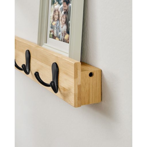 SONGMICS Fali Ruhafogas, Fali Ruhafogas Polccal, 5 Dupla Fém Akasztóval, Helytakarékos,