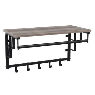 VASAGLE Fali kabáttartó, 5 akasztóval és függesztősínnel, előszobába, folyosóra,