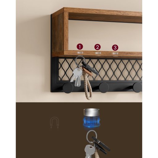 VASAGLE Kabátakasztó Cipőpad Készlet, Előszobai Fa, Előszobabútor, Multifunkcionális, Pont