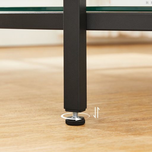 VASAGLE LCT071B13 Dohányzóasztal, Nappali Asztal, Kanapé Asztal, Üveglappal, Nagy