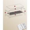 VASAGLE 2 szintes dohányzóasztal tárolóval, dohányzóasztal nappaliba, asztal PVC rattan