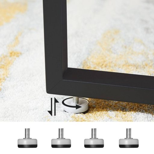 VASAGLE Kerek Dohányzóasztal, Ipari Stílusú Koktélasztal, Tartós Fém Keret, Könnyen