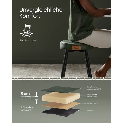 VASAGLE EKHO Kollekció - Étkezőszék, Konyhaszék, Műbőr, Középkori Modern Stílus, 48,2 cm