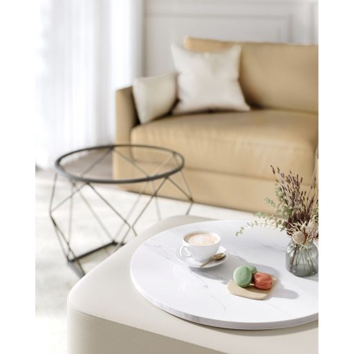 VASAGLE Kerek Dohányzóasztalok, 2 db-os Kisasztal Készlet, Modern Stílus, Levehető Asztallap,