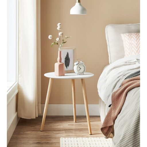 VASAGLE Fészkelő Dohányzóasztal, Kerek Oldalasztal, 2 Darabos Készlet, Skandináv Minimalista