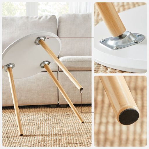 VASAGLE Fészkelő Dohányzóasztal, Kerek Oldalasztal, 2 Darabos Készlet, Skandináv Minimalista