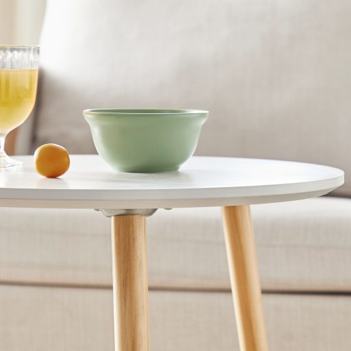 VASAGLE Fészkelő Dohányzóasztal, Kerek Oldalasztal, 2 Darabos Készlet, Skandináv Minimalista