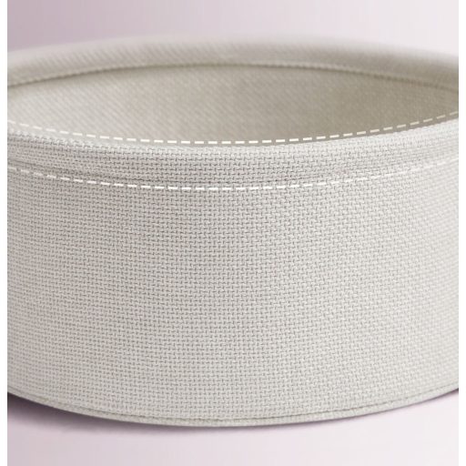 Vasagle Kerek Oldalasztal, Kis Dohányzóasztal, Nappali Asztal Szövet Kosárral, Tárolóhely