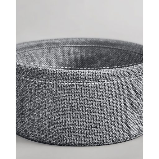 VASAGLE Dohányzóasztal, Kerek Dohányzóasztal Töltőállomással és Szövet Kosárral, Tágas,