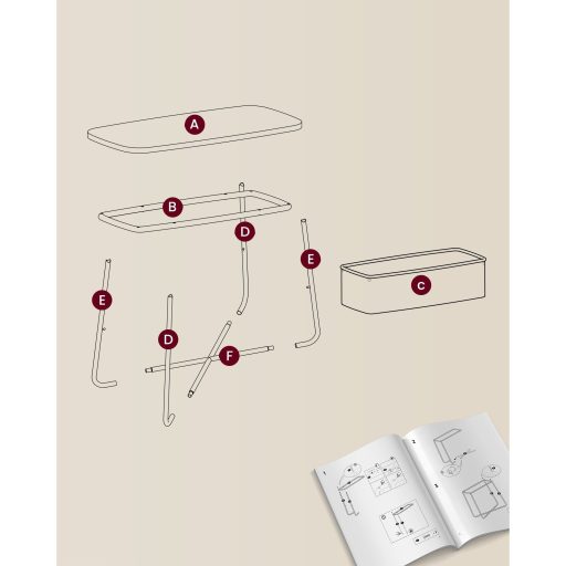 VASAGLE Kis Kerek Oldalsó Asztal, Modern Éjjeliszekrény Szövet Kosárral, Matt Fehér és