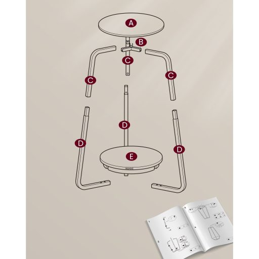 VASAGLE Kerek Oldalsó Asztal, 2 Szintes Éjjeliszekrény, Üveg Tetővel és Forgácslap Polccal,