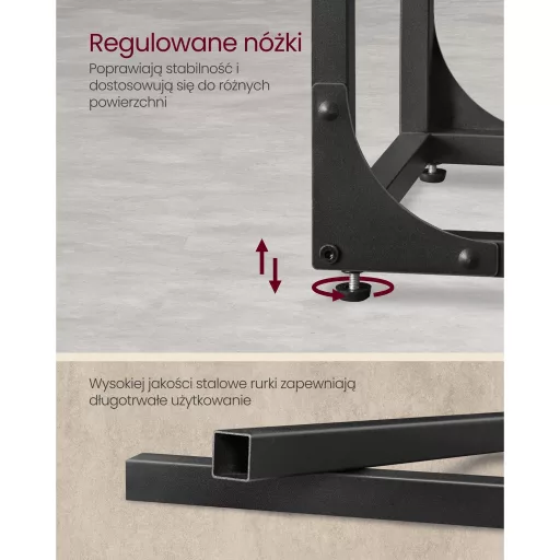 Lerakósztal, C alakú, rusztikus barna, fekete