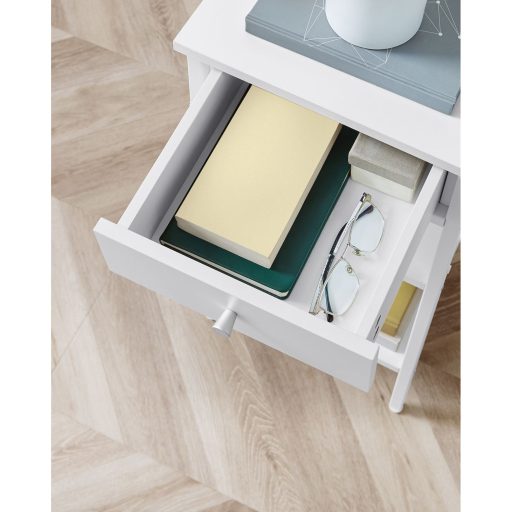 VASAGLE Éjjeliszekrény, Végasztal, Magas Éjjeliszekrény Fiókkal és 2 Tárolópolccal,