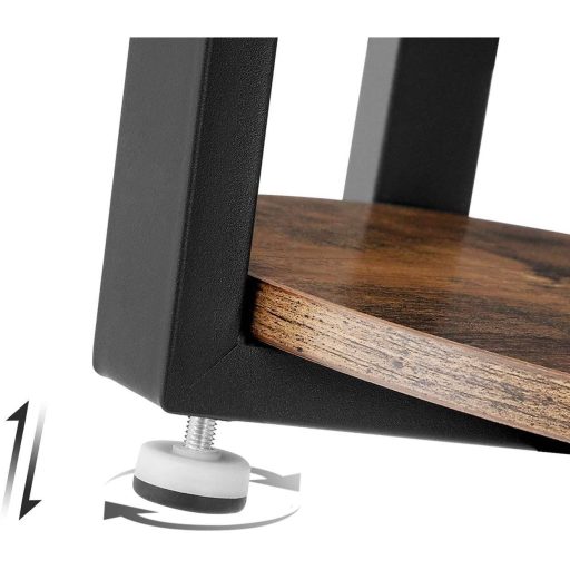 VASAGLE Oldalasztal, Kerek Végasztal Acélkerettel, Nappaliba, Hálószobába, Egyszerű