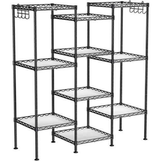 SONGMICS Fürdőszobai Polc, Fém Tároló Állvány, Teljes Teherbírás 100 kg, 5 PP Lappal,