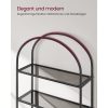 VASAGLE 5 szintes polc, edzett üveg polcos egység, íves kialakítás, acélszerkezet, nappaliba,