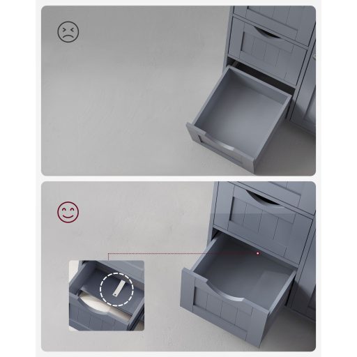 VASAGLE Fürdőszobai Padlószekrény, Fürdőszobai Tárolóegység 4 Fiókkal, Szabadon Álló