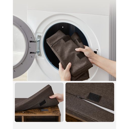 VASAGLE Cipőpad, Tárolópad párnázott üléssel, párnával, 9 rekesszel, állítható