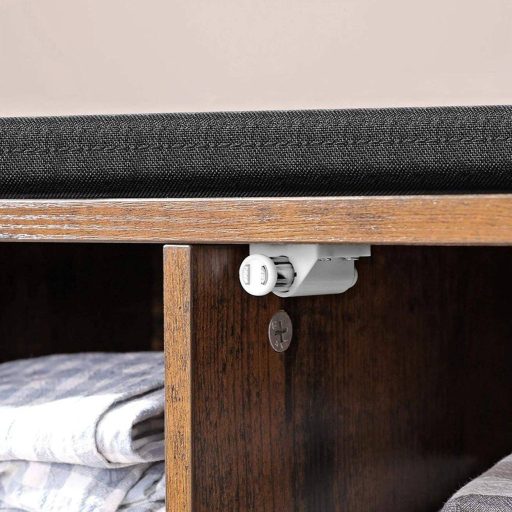 VASAGLE Cipőpad Tárolószekrény Cipőtartó 9 Nyitott Rekesszel és Párnázott Szekrénnyel 110