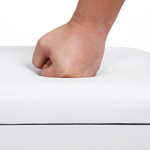 VASAGLE Fa Cipőpad, Párnázott Tároló Ülőke, Előszobai Szekrény 2 Polccal és Rejtett Láda,