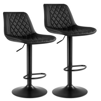 Songmics bárszékek, 2 darabos szett, állítható magasságú, fém háttámlával és