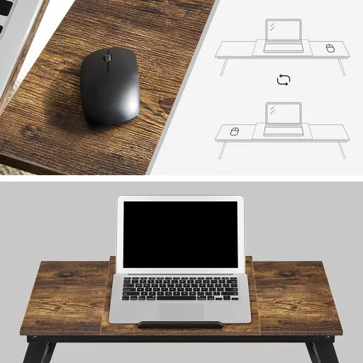 SONGMICS Laptop Asztal Ágyhoz vagy Kanapéhoz Állítható Dönthető Tetővel akár 14,3