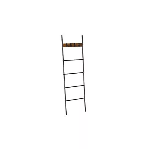 Létra ruhaakasztó, 5 szintes, rusztikus barna és fekete 44x160cm