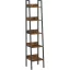 Létra polc, keskeny 5 szintes könyvespolc, rusztikus barna, 30x34x170cm