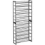 Cipőtartó polc 2x6 szintes fém háló polcokkal, fekete 92x30x220cm