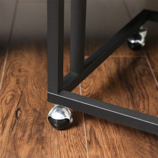 VASAGLE Dohányzóasztal, Oldalasztal, Kávézóasztal, Acélkerettel és Görgőkkel, Könnyű