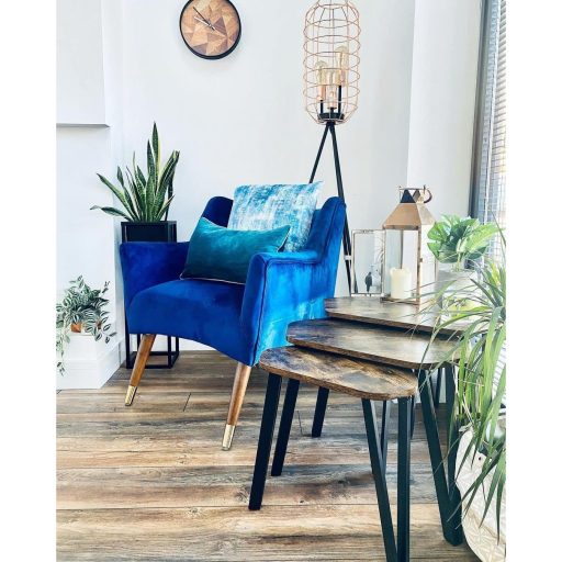 VASAGLE Fészkelő Dohányzóasztal, 3 darabos végasztal készlet nappaliba, egymásra rakható