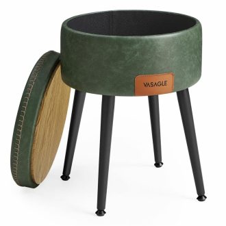 VASAGLE EKHO Kollekció - Tároló Ottomán, Öltözőasztal Szék, PU varrással, Középkori