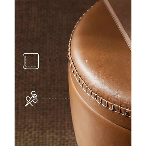 VASAGLE EKHO Kollekció - Tároló Puff, Fésülködő Szék, Műbőr Varrással, Középkori Modern