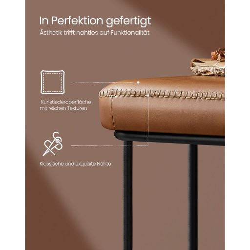 VASAGLE EKHO Kollekció - Pad előszobába és hálószobába, szintetikus bőr varrással, ottomán