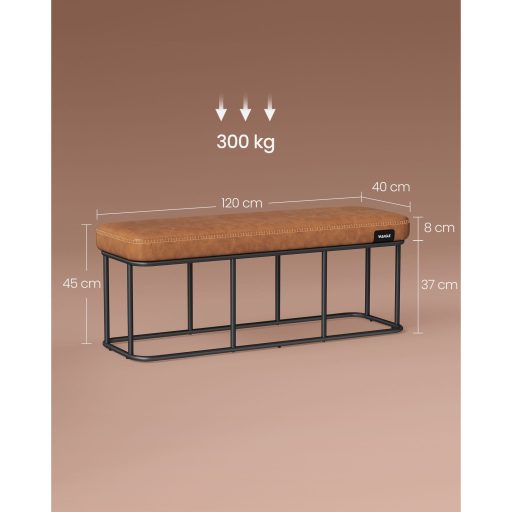 VASAGLE EKHO Kollekció - Pad előszobába és hálószobába, szintetikus bőr varrással, ottomán