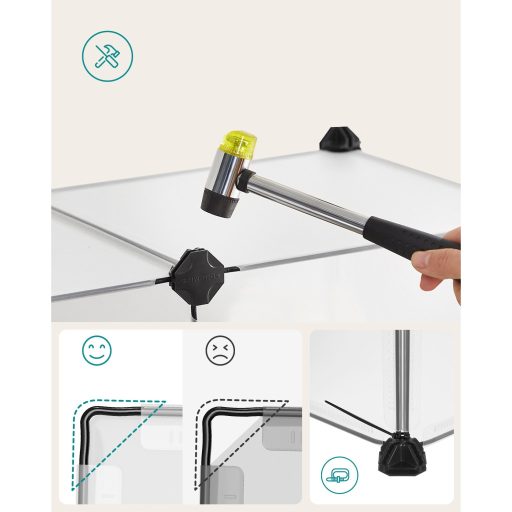 SONGMICS kisállat játszótér padlóval, kisállat ketrec, DIY műanyag ketrec, beltéri futtató