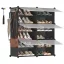 Cipőtároló doboz 6 rekeszes tárolódoboz, fekete 82x32x92cm
