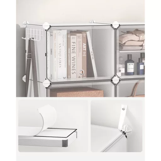 Cipőtároló doboz 6 rekeszes tárolódoboz, fehér 82x32x92cm