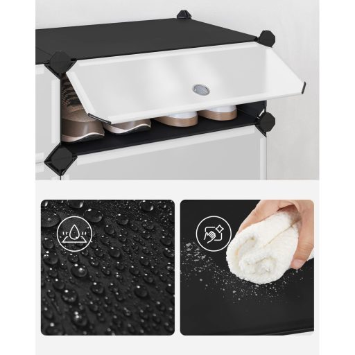 SONGMICS összekapcsolható cipőtartó, téglalap alakú tároló szervező, 10 rekeszes moduláris