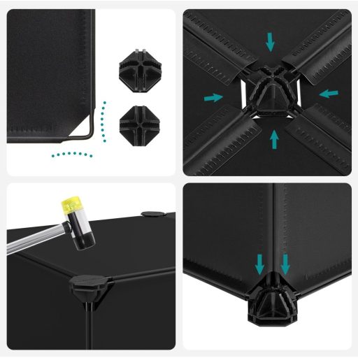 SONGMICS összekapcsolható cipőtartó, téglalap alakú tároló szervező, 10 rekeszes moduláris