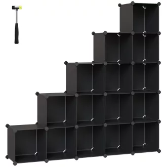 SONGMICS 15-kockás tárolóegység, cipőtartó, DIY polcrendszer, egymásra rakható kockák, PP