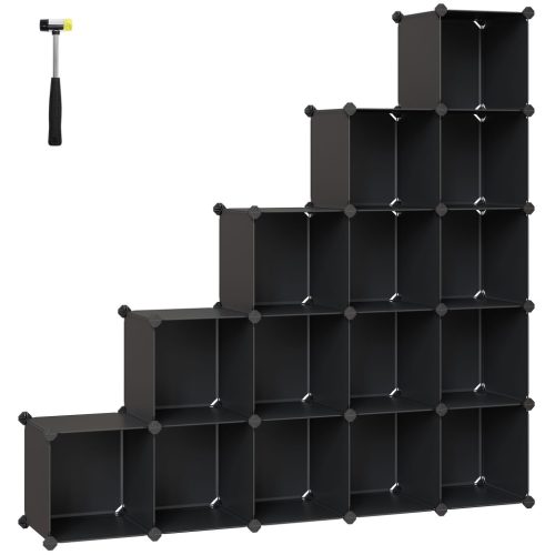 SONGMICS 15-kockás tárolóegység, cipőtartó, DIY polcrendszer, egymásra rakható kockák, PP